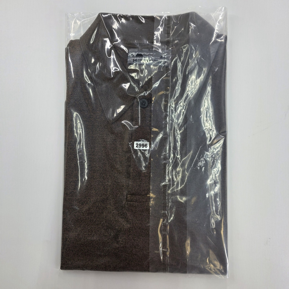 Quiet Luxury Mendocino Polo Shirt Men Brown Heather Short Sleeve - Picture 9 of 9
